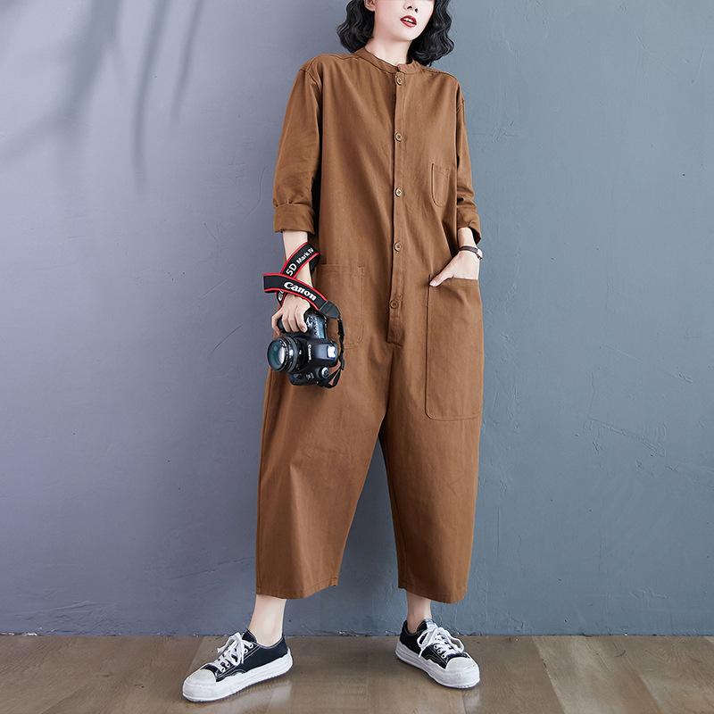 Women Long Sleeves Loose Jumpsuits-STYLEGOING
