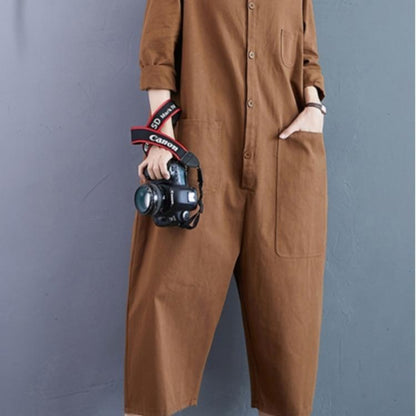 Women Long Sleeves Loose Jumpsuits-STYLEGOING