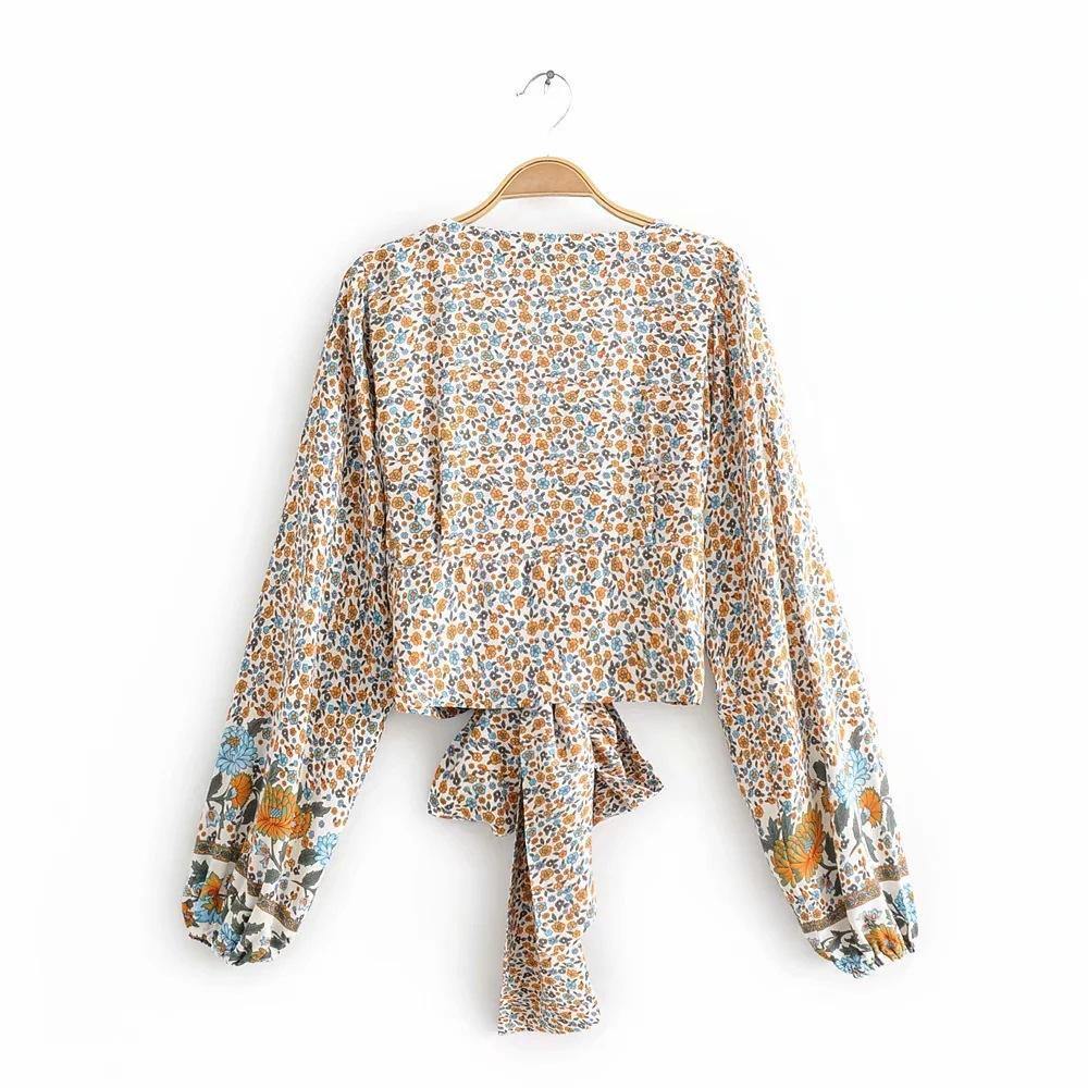 Women Bohemia Bottom Lace Top Blouses-STYLEGOING