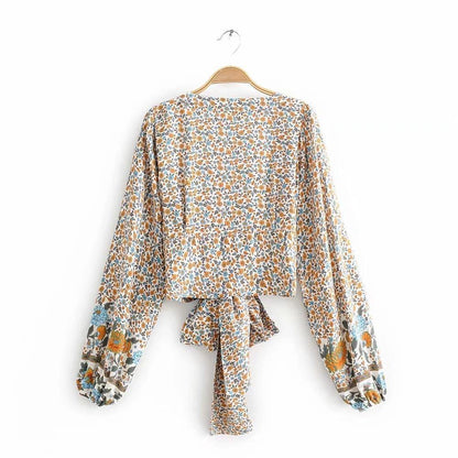 Women Bohemia Bottom Lace Top Blouses-STYLEGOING