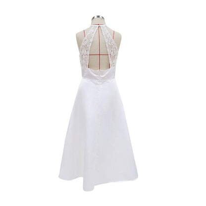 Women Halter Slim Waist Midi Dresses-STYLEGOING