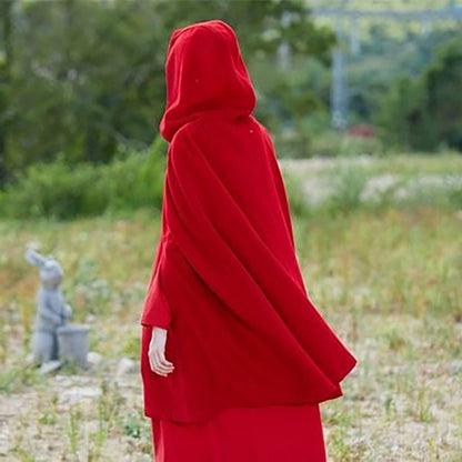 Women Loose Hoodies Cape Tops