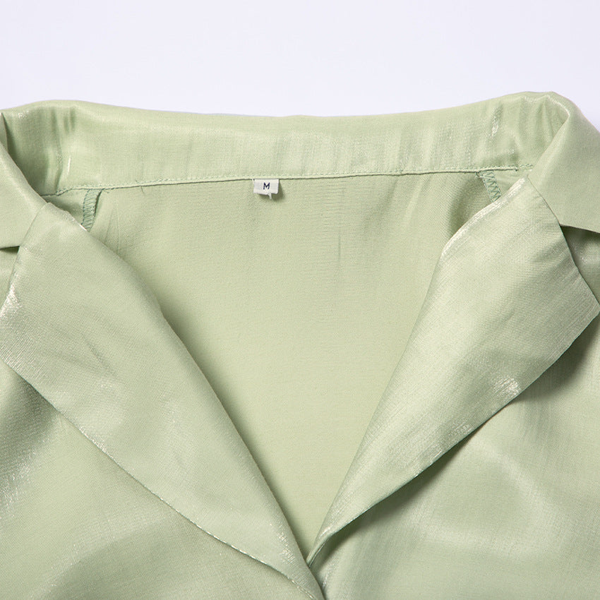 Classy Casual Women Long Sleeves Shirts and Wide Leg Pants