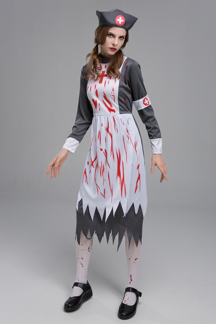 Women Horriable Nurse Cosplay Costume for Halloween