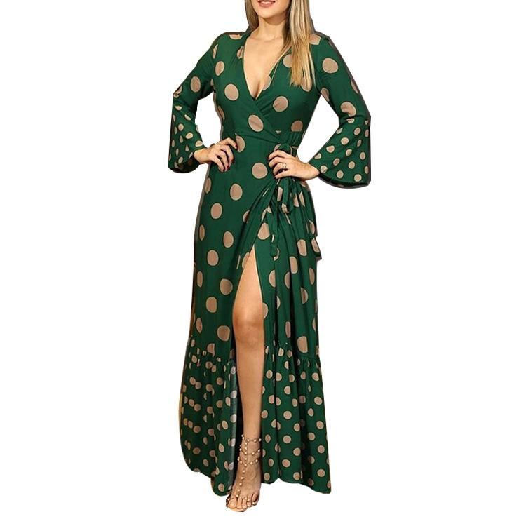 Sexy Long Sleeves Split Front Long Dresses-STYLEGOING