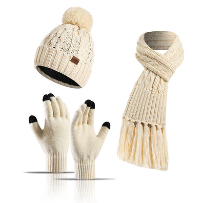 Women Winter Kntiting Colorful Hats&scarfs Sets