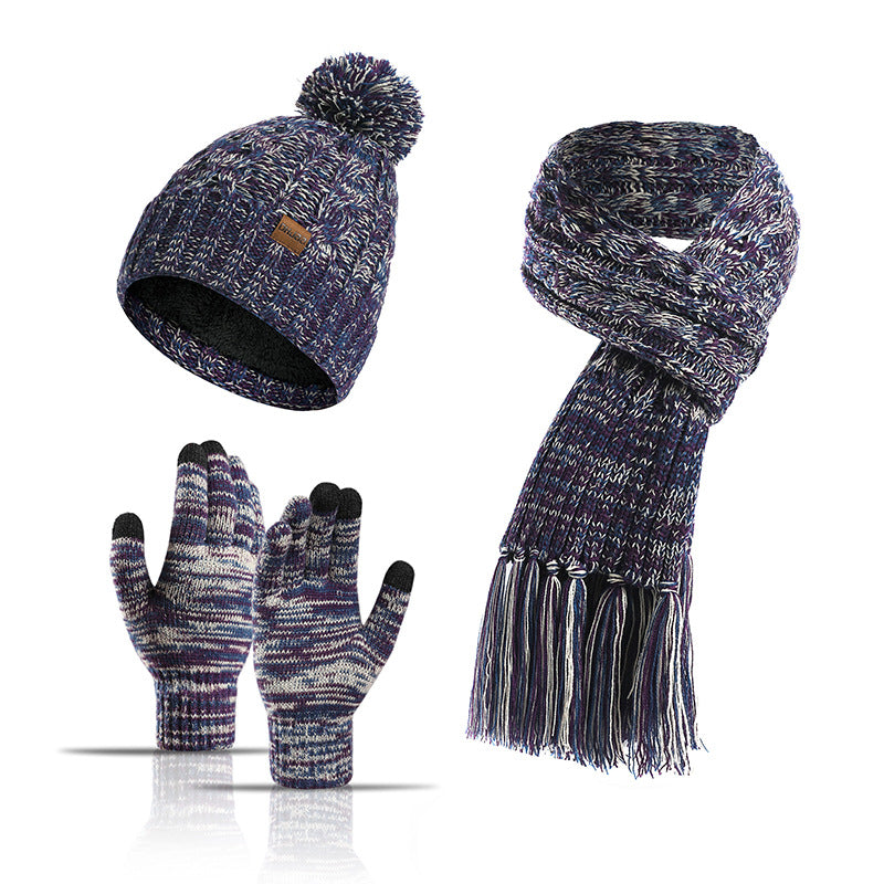 Women Winter Kntiting Colorful Hats&scarfs Sets