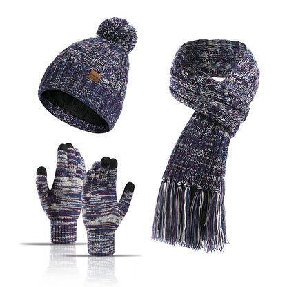 Women Winter Kntiting Colorful Hats&scarfs Sets