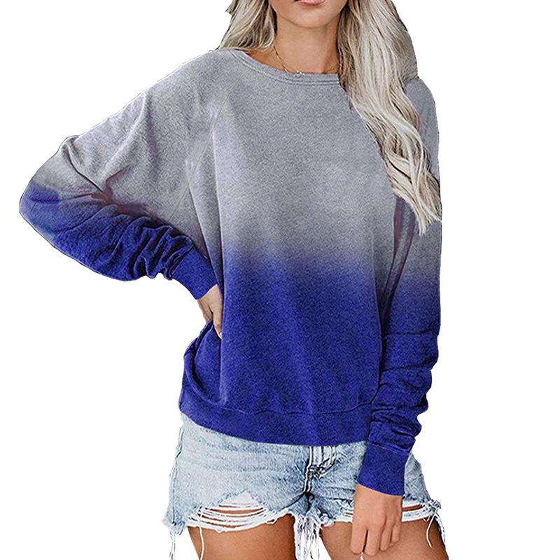 Casual Long Sleeves Pullover Gradient Hoodies-STYLEGOING