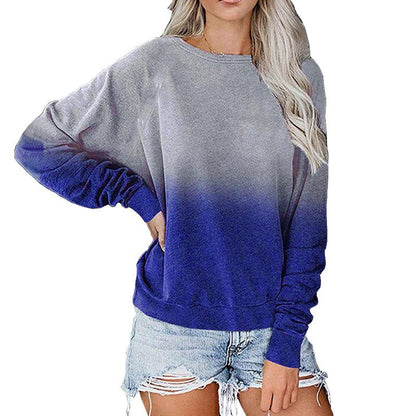 Casual Long Sleeves Pullover Gradient Hoodies-STYLEGOING