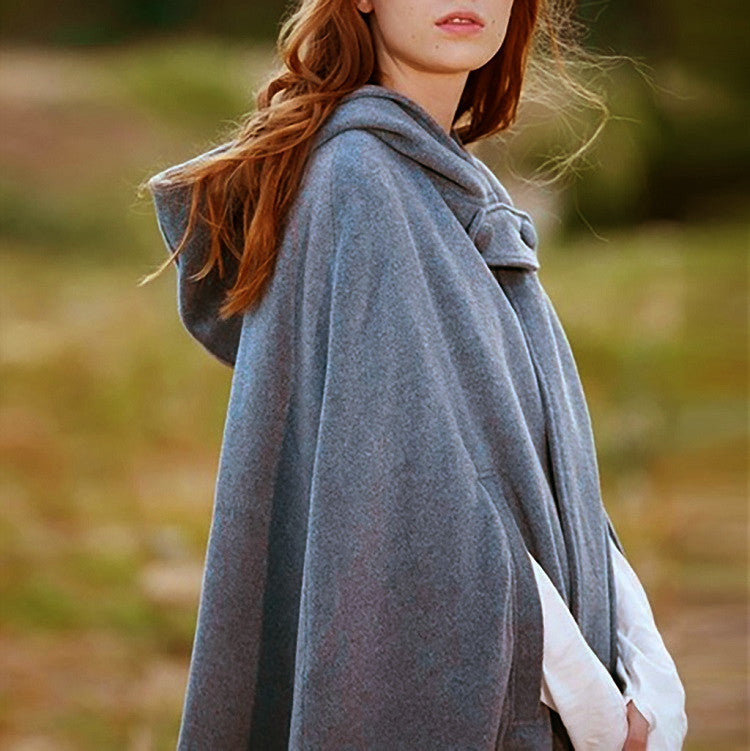 Women Loose Hoodies Cape Tops