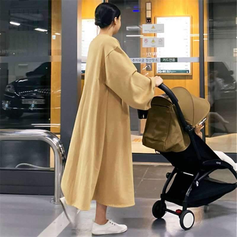 Casual Loose Pullover Long Hoodies Dresses-STYLEGOING