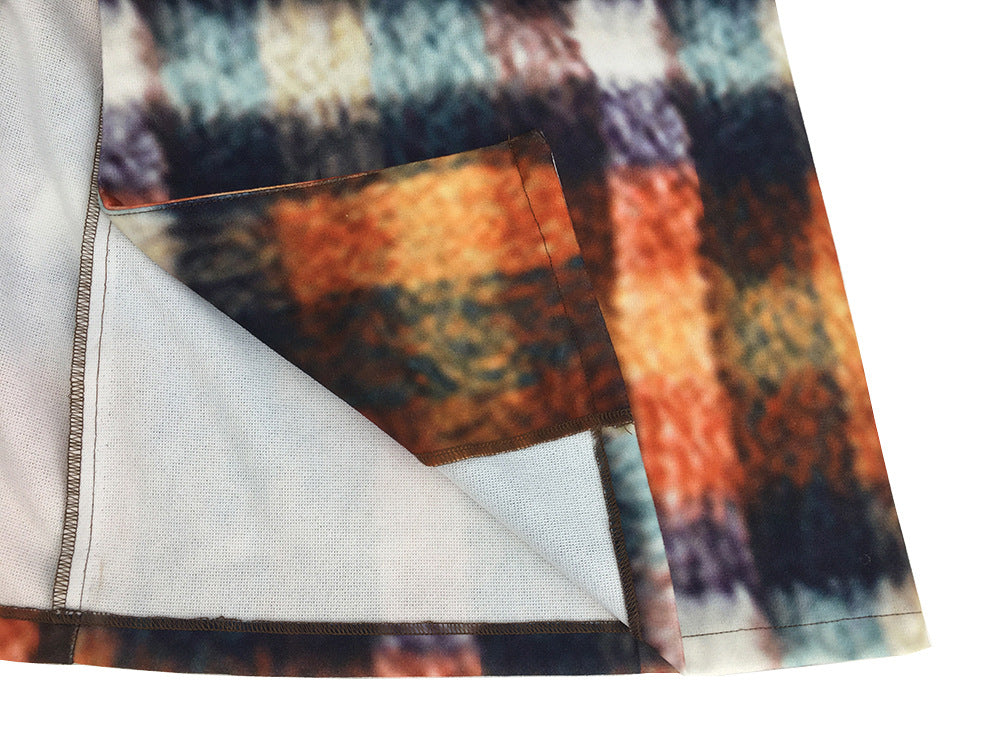 Women Plaid Long Overcoat