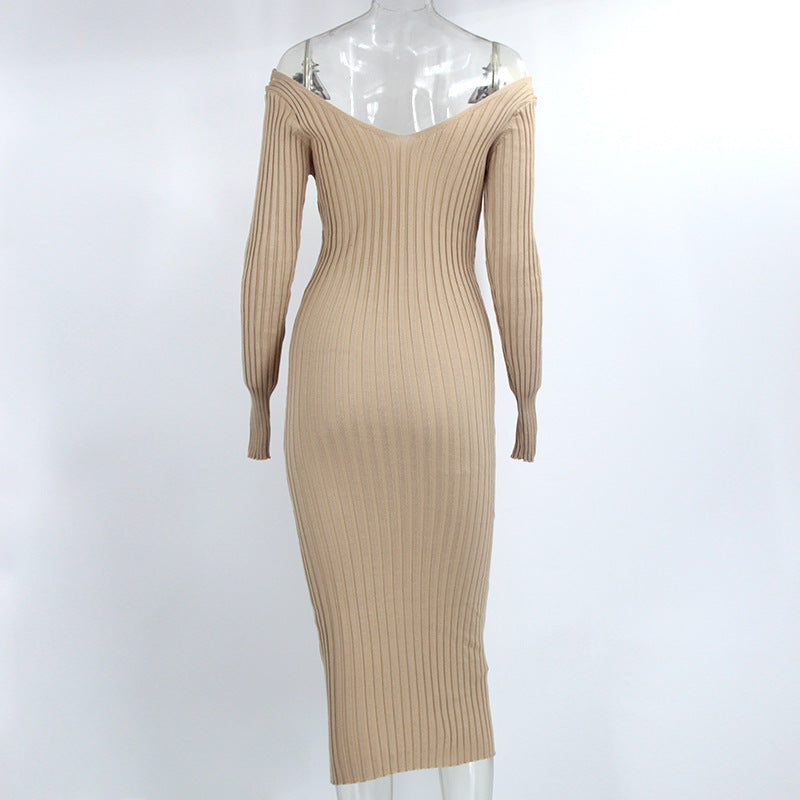 Sexy Off The Shoulder Knitting Dresses for Women