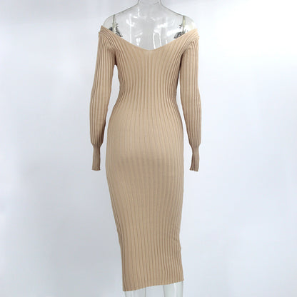 Sexy Off The Shoulder Knitting Dresses for Women