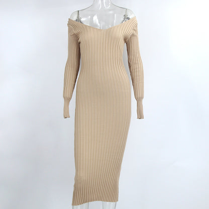 Sexy Off The Shoulder Knitting Dresses for Women