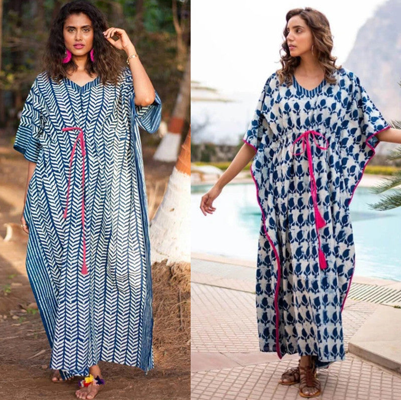 Casual Strawtring Waist Beachwear Cover Ups Dresses