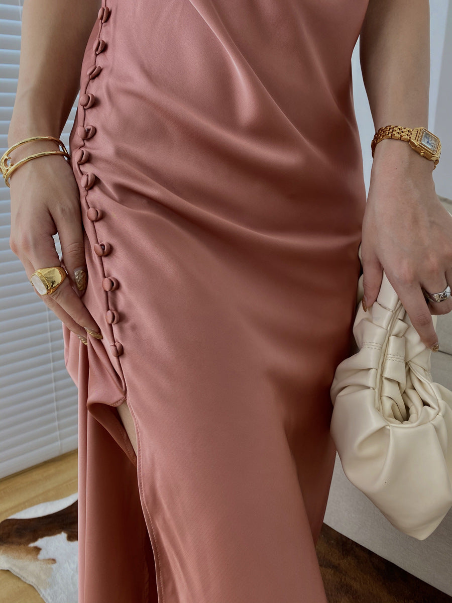 Sexy Designed Luxury Satin Sleeveless Party Dresses