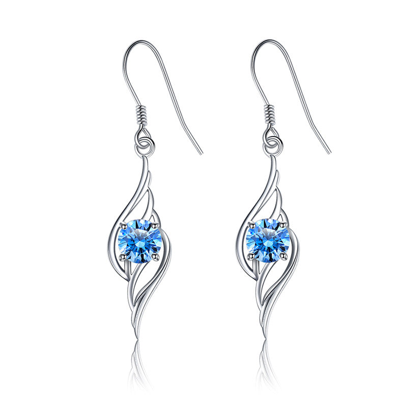 Fashion The Wings of The Angel Design Sterling Sliver Hook Earrings