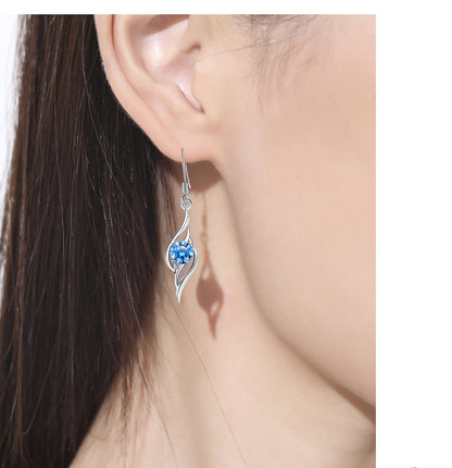 Fashion The Wings of The Angel Design Sterling Sliver Hook Earrings