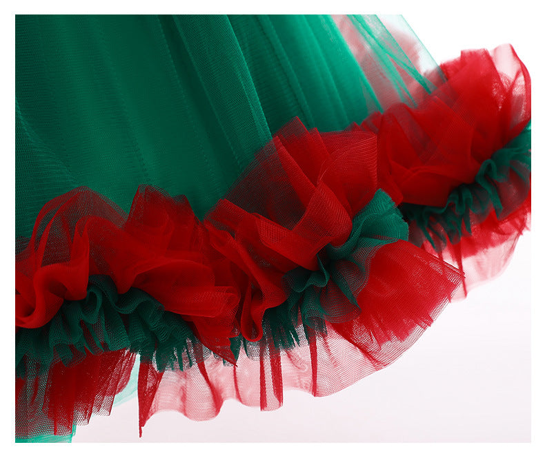 Merry Christmas Girl's Party Princess Dresses (Headband Included)