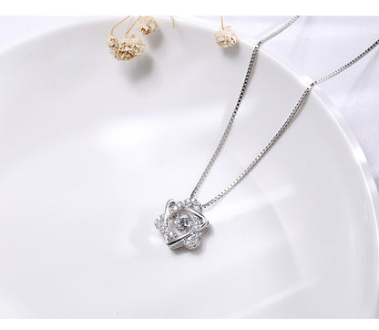 Fashion Hexagram Women Sliver Necklace