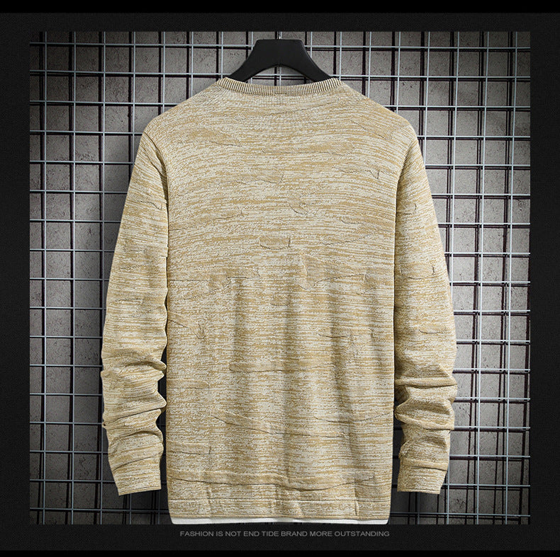 Casual Round Neck Knitted Sweaters for Men