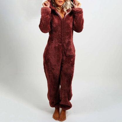 Plus Sizes Women Fleece Jumpsuits Sleepwear