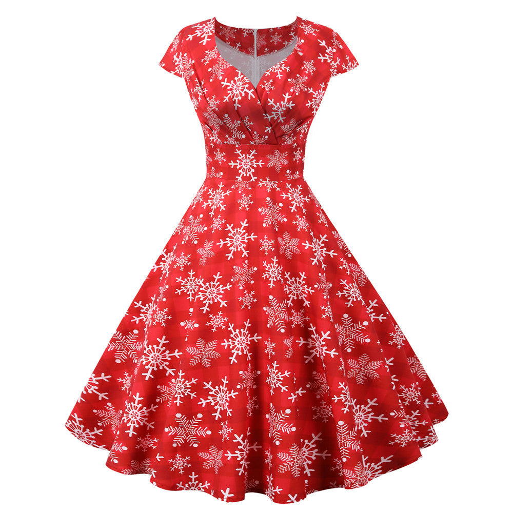Merry Christmas Short Sleeves Dresses