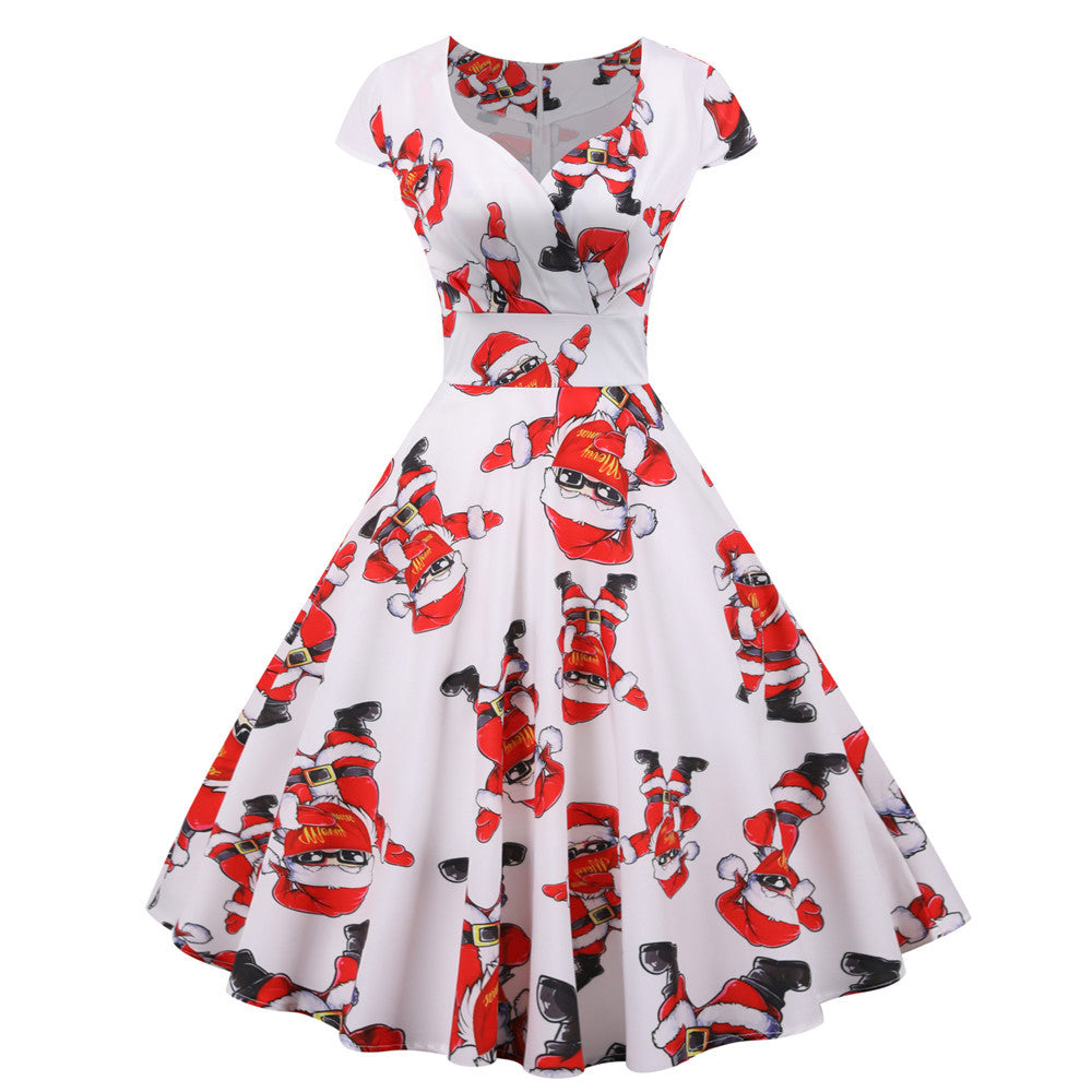 Merry Christmas Short Sleeves Dresses