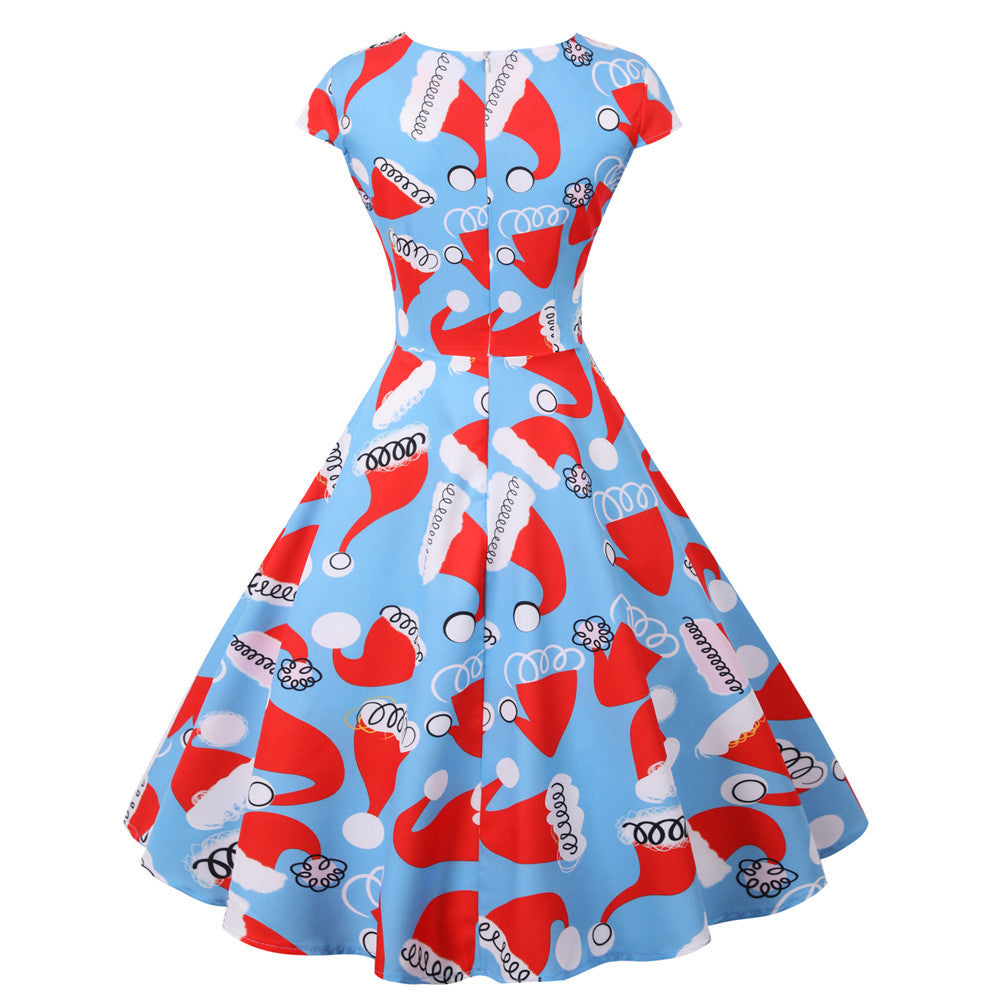Merry Christmas Short Sleeves Dresses