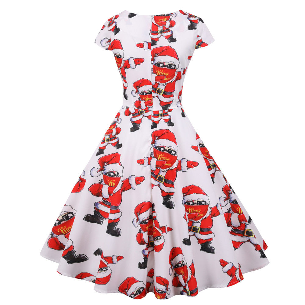 Merry Christmas Short Sleeves Dresses
