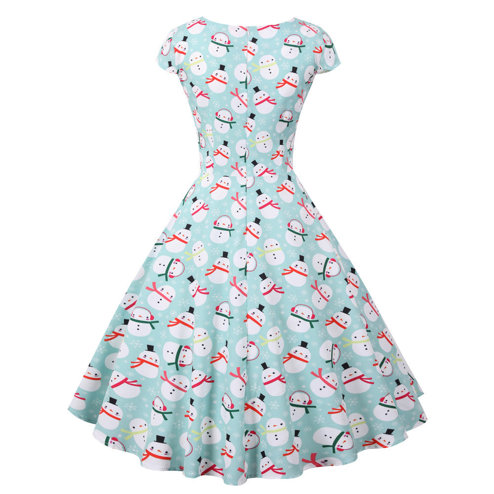 Merry Christmas Short Sleeves Dresses