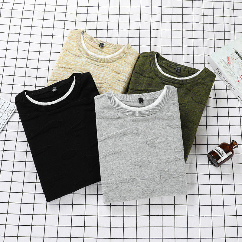 Casual Round Neck Knitted Sweaters for Men