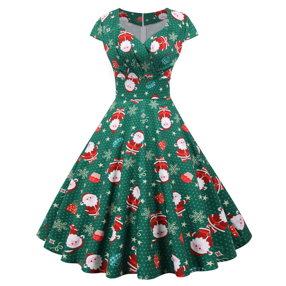 Merry Christmas Short Sleeves Dresses