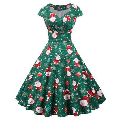 Merry Christmas Short Sleeves Dresses