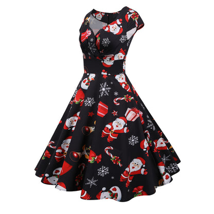 Merry Christmas Short Sleeves Dresses