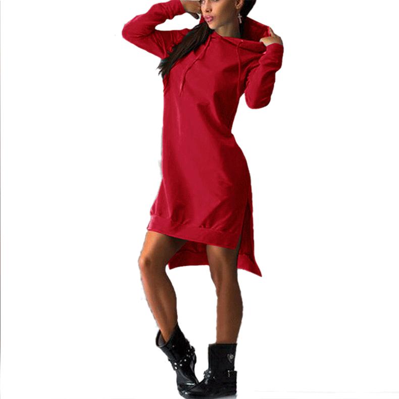 Women Autumn Long Sleeves Hoody Dresses-STYLEGOING