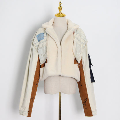 Luxury Hip Hop Sherpa Jacket Coats for Women