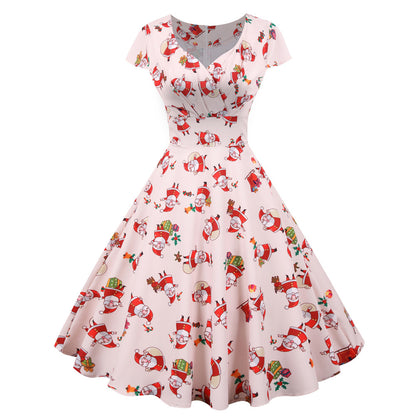 Merry Christmas Short Sleeves Dresses