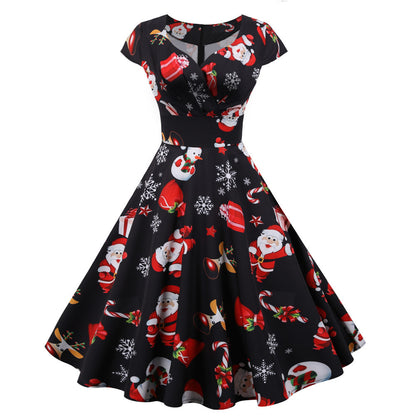 Merry Christmas Short Sleeves Dresses