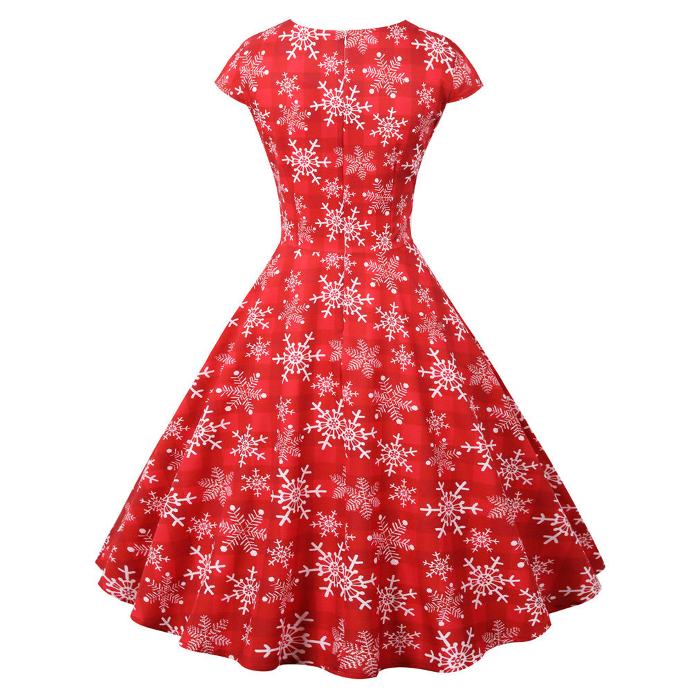 Merry Christmas Short Sleeves Dresses