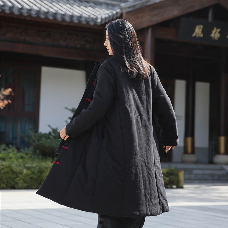 Vintage Cotton Winter Long Overcoats for Women