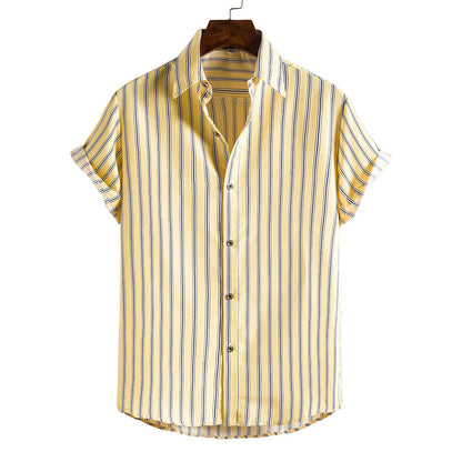 Men's Striped Short Sleeves Summer Beach T Shirts