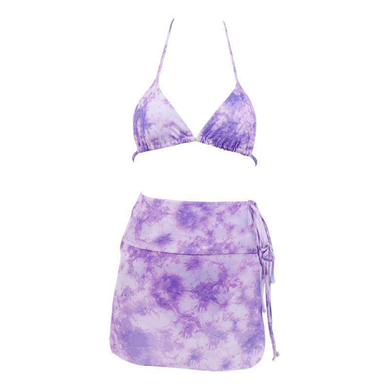 Fashion Floral Print 3pcs Bikini Swimwear-STYLEGOING