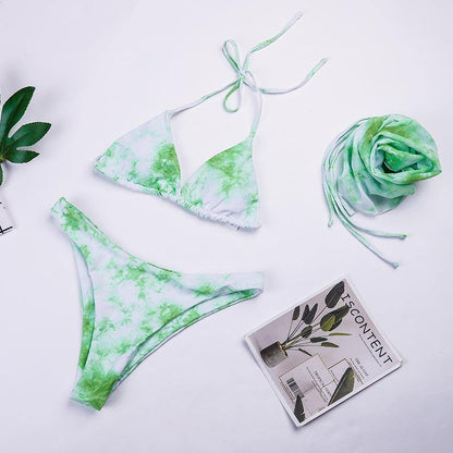 Fashion Floral Print 3pcs Bikini Swimwear-STYLEGOING