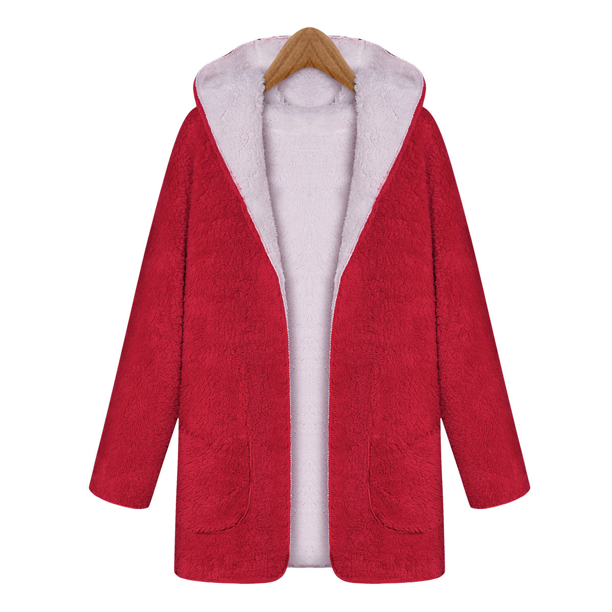 Fashion Women Warm Velvet Long Sleeves Overcoats