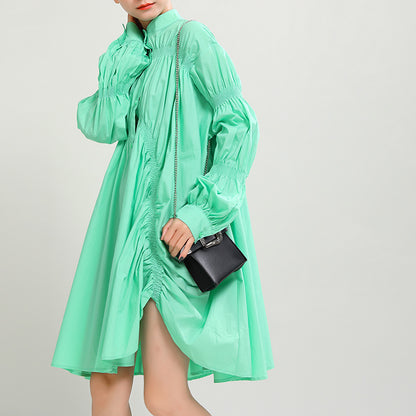 Designed Women Irregular Puff Sleeves Dresses