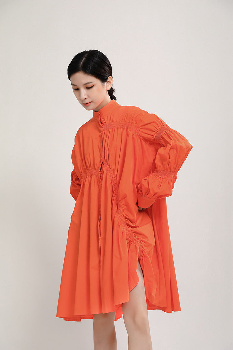 Designed Women Irregular Puff Sleeves Dresses