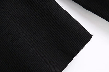 Sexy Black V Neck Knitting Long Sleeves Shirts